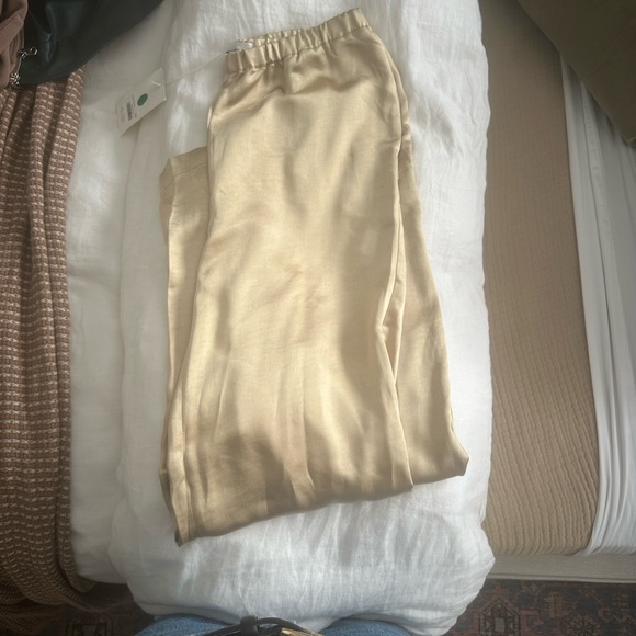 Oak + Fort Gold Satin Pants - Picture 6 of 7
